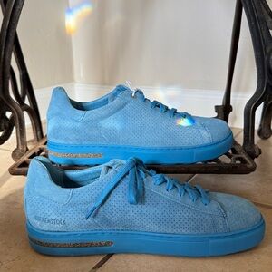 Birkenstock Bent  Sky Blue Embossed Suede Shoes Women’s Size 9 Men’s Size 7 New